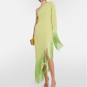 NWT TALLER MARMO Aventador fringed crêpe midi dress